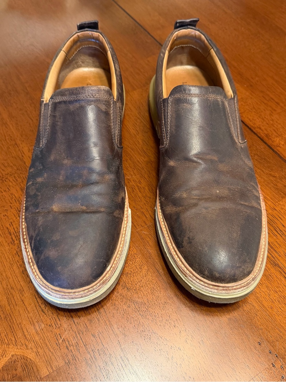 Lucchese Men Mad Dog After Ride Brown Leather Slip On Loafer 50002 Size 13M